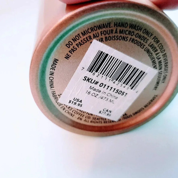 2020 Starbucks Tumbler Mug 16oz Steel Ombre Green/Copper Cold Cup - Picture 3 of 4